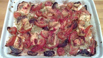 Ofen-Gemüse mit Fenchel und Schafskäse