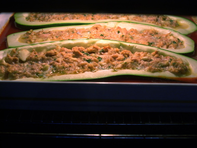 Die Zucchini im Ofen