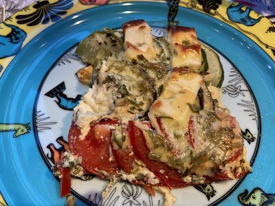 Zucchini-Auberginen-Auflauf mit Tomaten und Feta