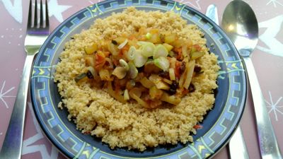 Zucchini-Fenchel-Gemüse mit Couscous