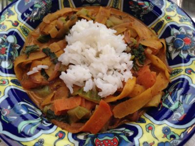 Rotes Gemüse Curry nach Thai-Art fertig