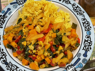 Indisches Zierkohl-Süßkartoffel-Curry