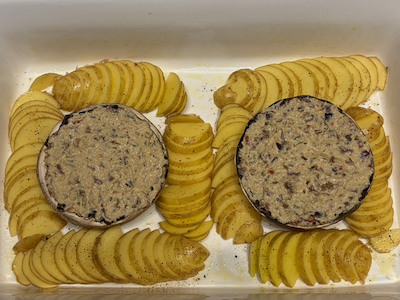 Gefüllte Portobellos auf französische Art in der Form