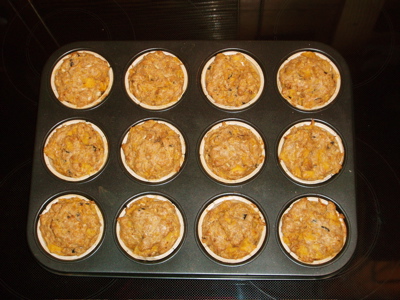 Kürbis-Oliven-Muffins im Ofen