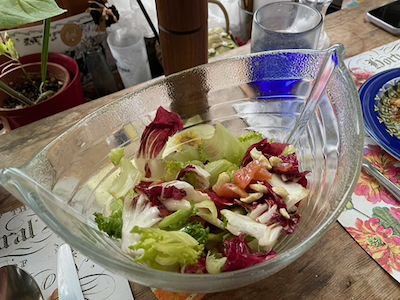 Sommersalat mit Batavia, Radicchio und roter Grapefruit
