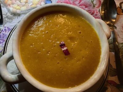 Kürbis-Rettich-Erdäpfel-Suppe